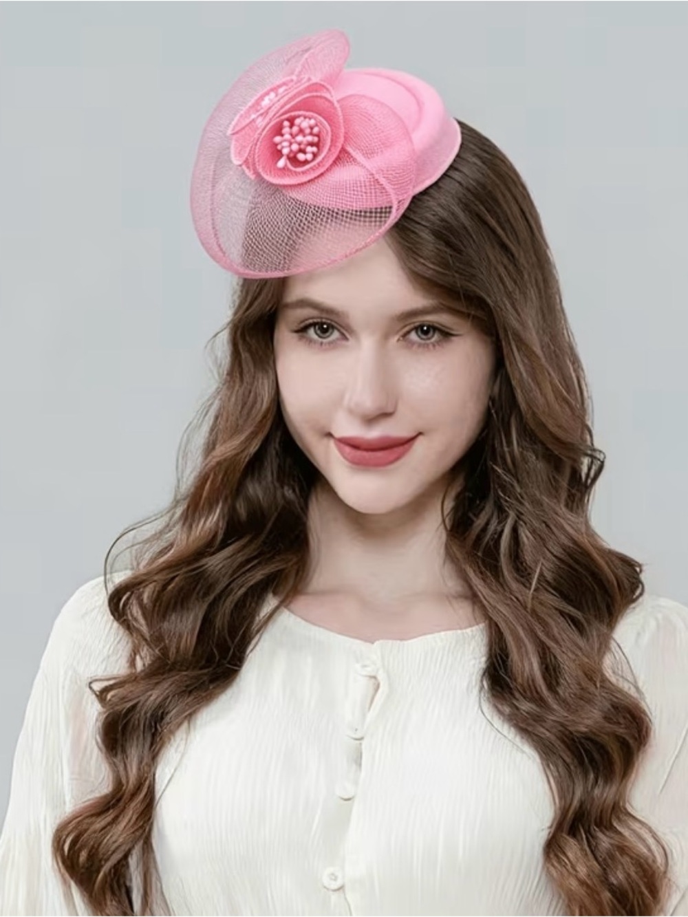 Elegant Pink Floral Fascinator Hat for Special Occasions